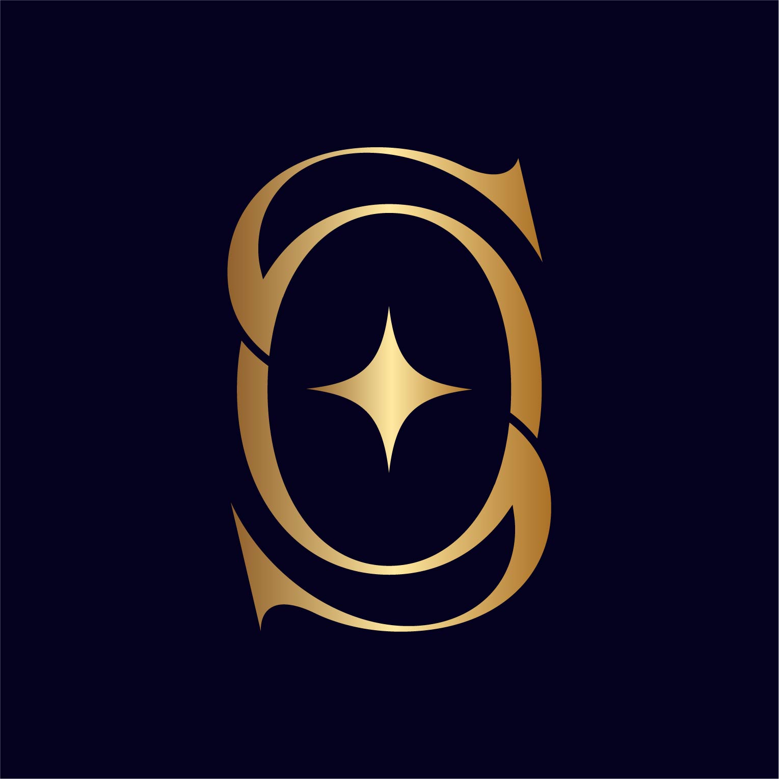 Gold Creative Letters SO Logo Template preview image.