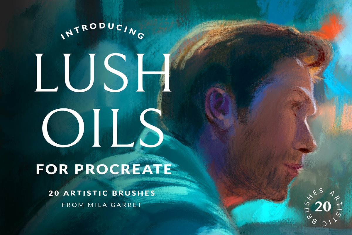 Cover image of Lush Oils Procreate Painting Brushes.