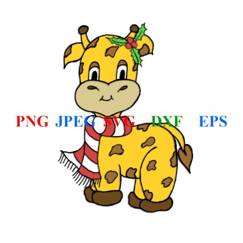 Cute Christmas Baby Giraffe - main image preview.