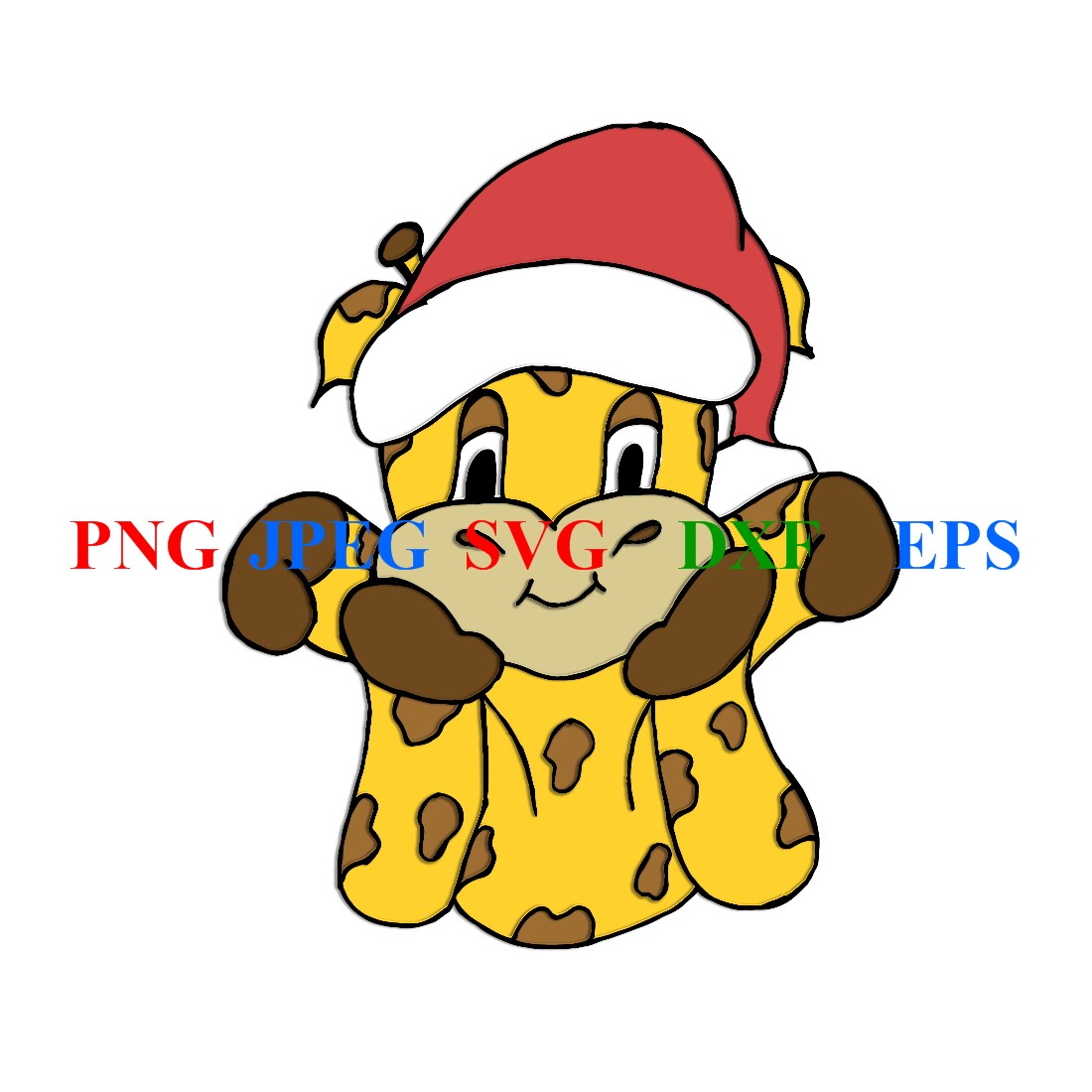 Cute Christmas Snuggly Giraffe - main image preview.