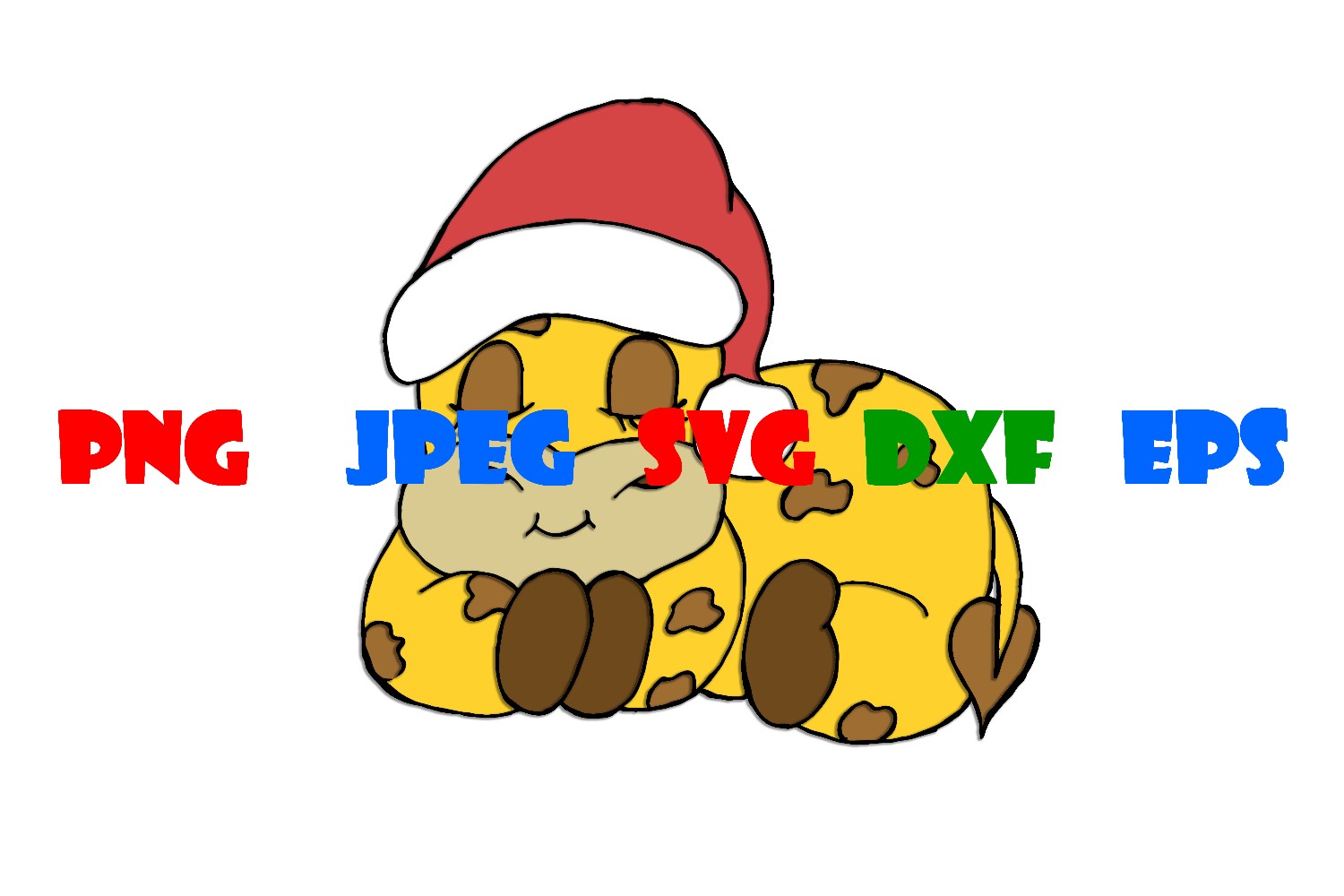 Cover image of 6 Really Cute Christmas Baby Giraffe Stickers.
