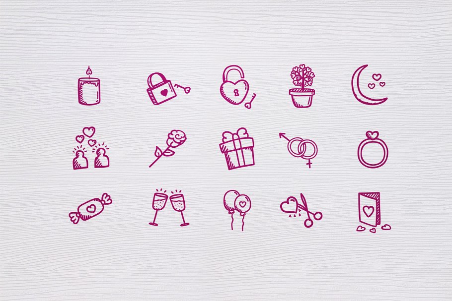 Valentine's Day icons Hand Drawn created by Mar1kOFF.