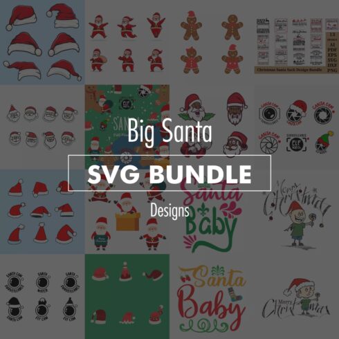 Big Santa SVG Designs Bundle.