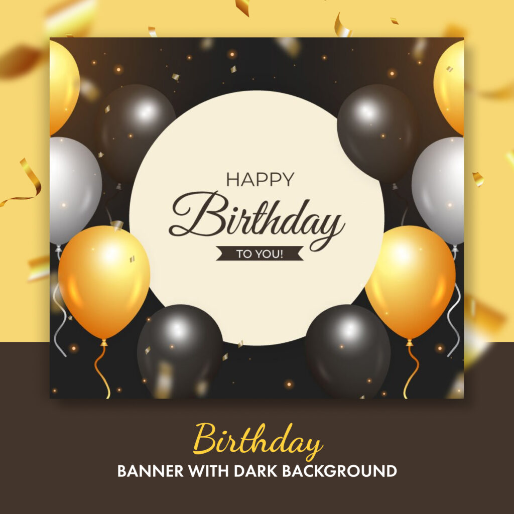 Birthday Banner with Dark Background – MasterBundles