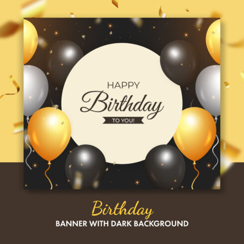 Birthday Banner with Dark Background.