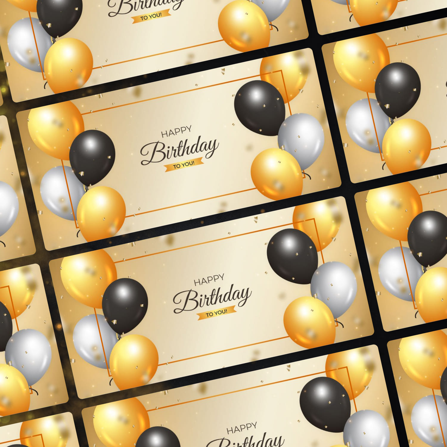 Birthday Banner with Golden Confetti cover.