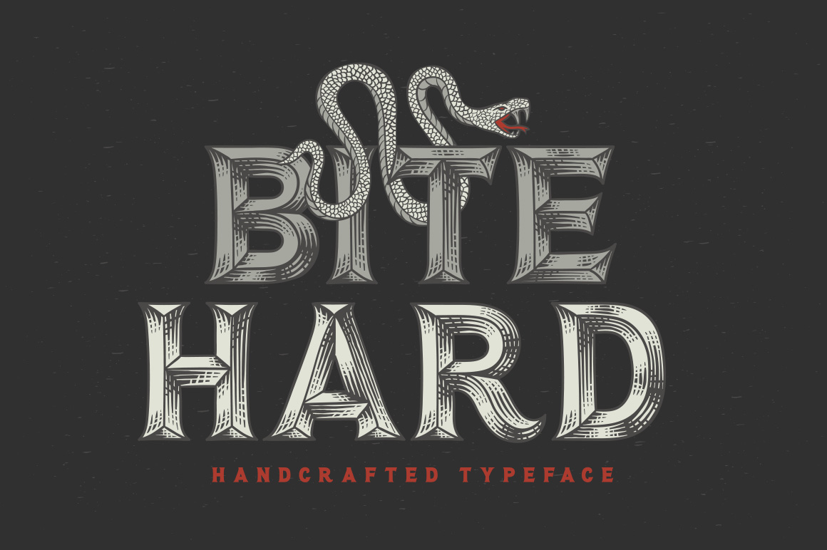 Bite Hard Font Facebook Collage image.