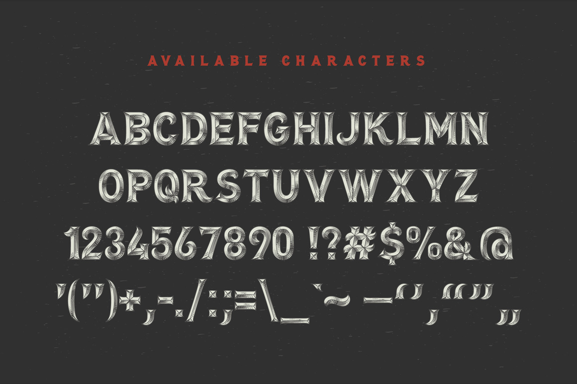 Bite Hard Font available characters.