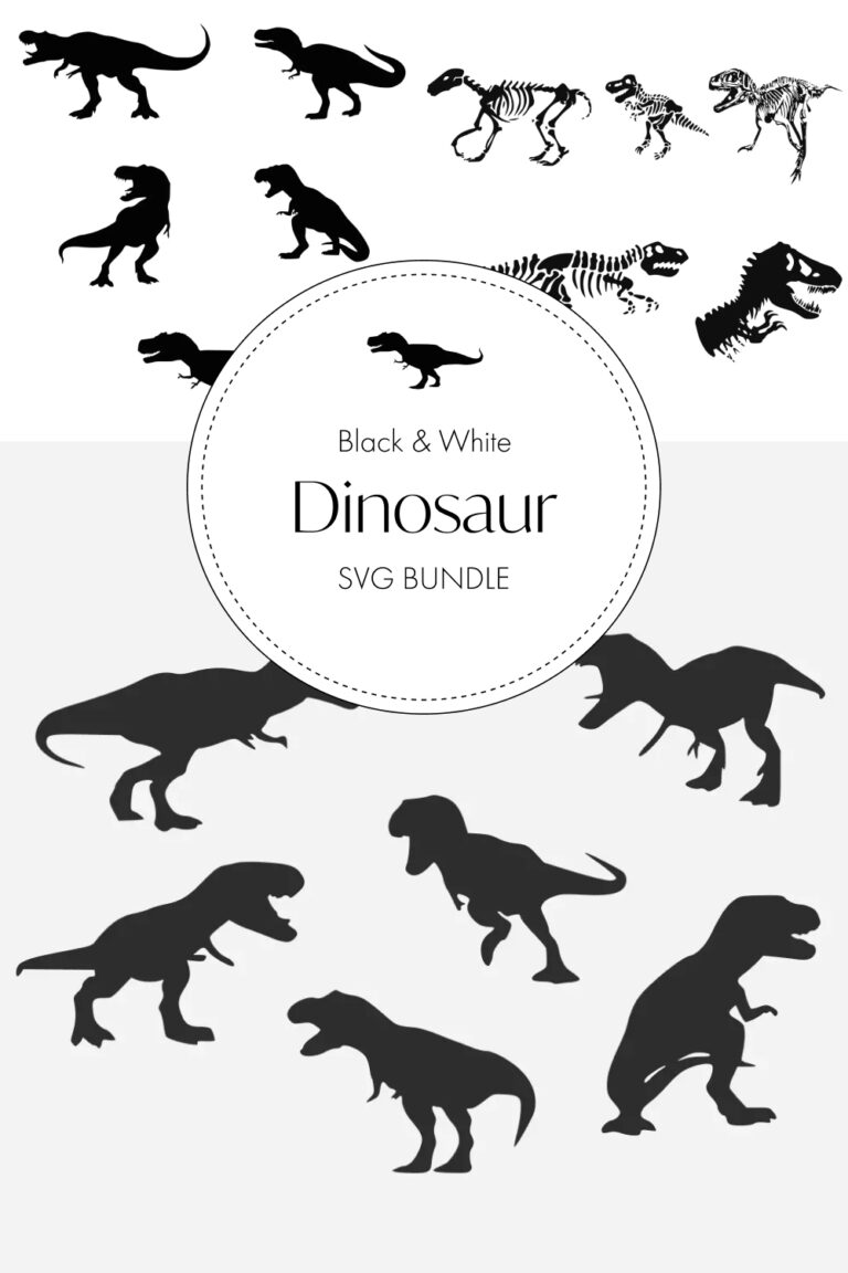 Black & White Dinosaur SVG Bundle – MasterBundles
