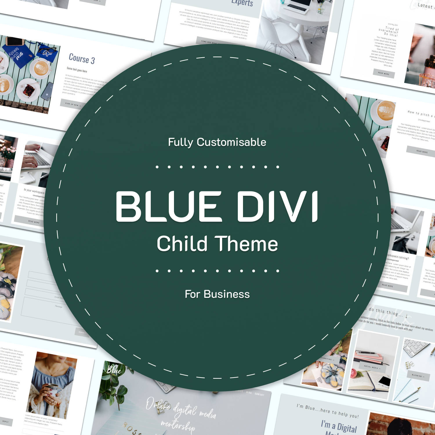 Blue Divi Child theme for business.