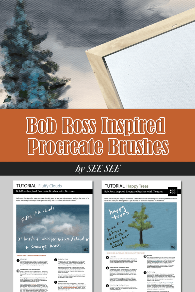 Bob Ross Inspired Procreate Brushes MasterBundles