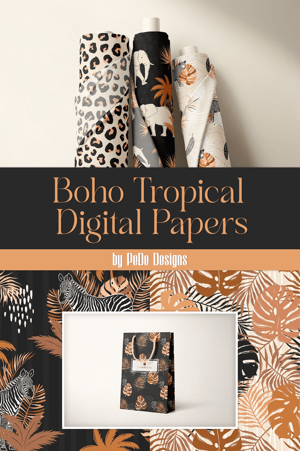 boho tropical digital papers pinterest 229