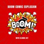 Boom Comic Explosion with Clouds Set – MasterBundles