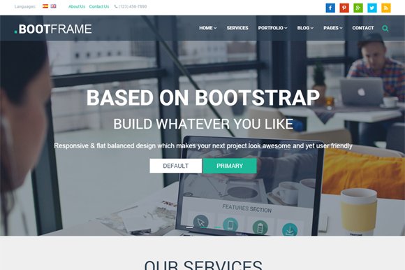 Template of bootframe theme website.