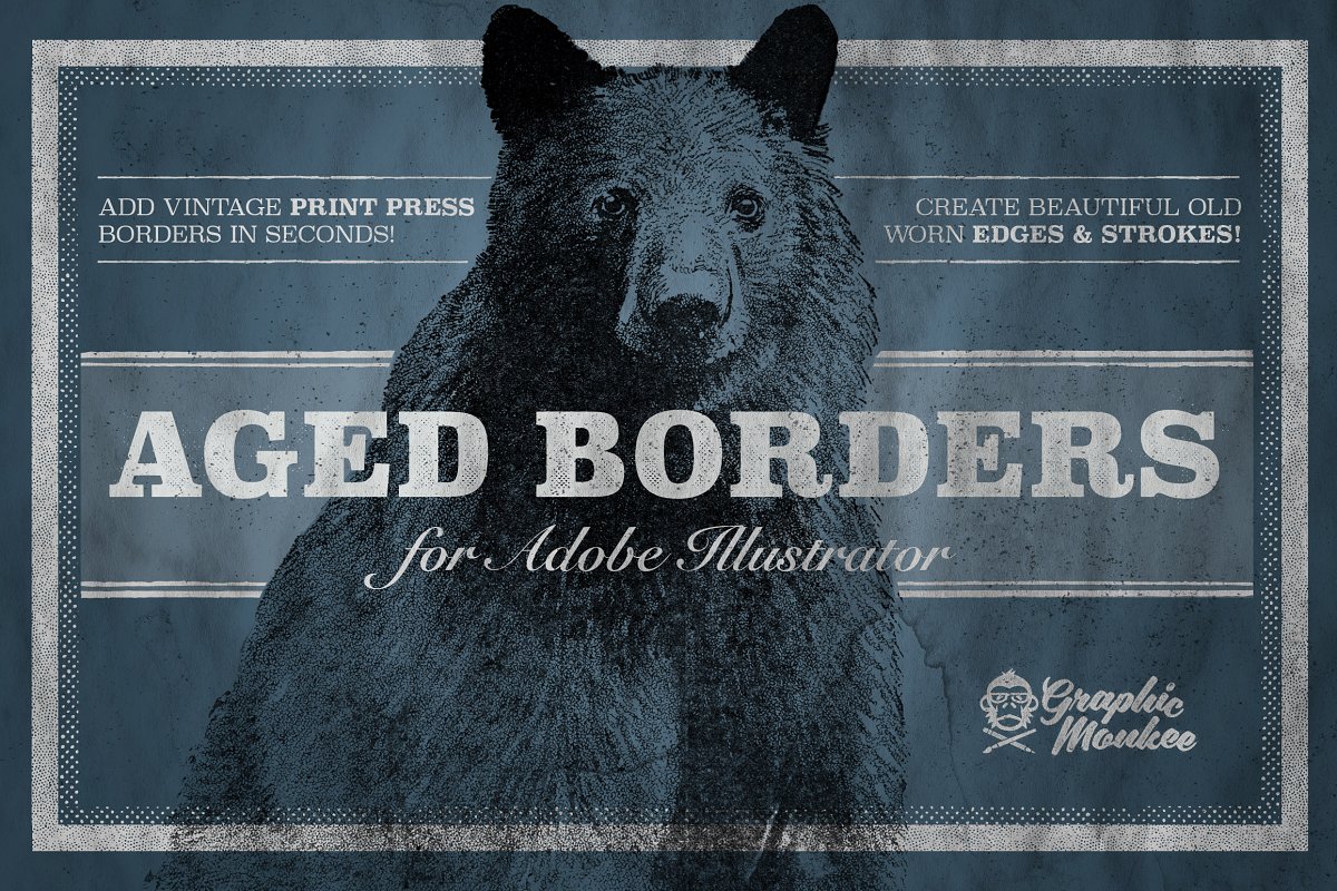 Cover image of Aged Borders for Adobe Illustrator.