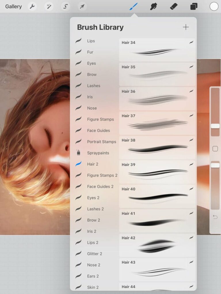 121 Hairs Brushes Procreate Brushes MasterBundles
