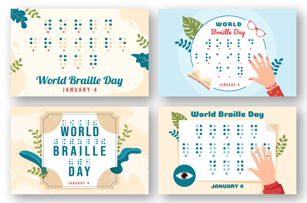 World Braille Day Illustration preview image.