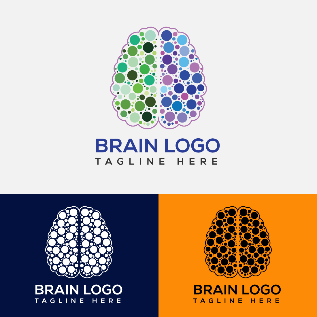 Brain Logo Design Vector Template main cover.