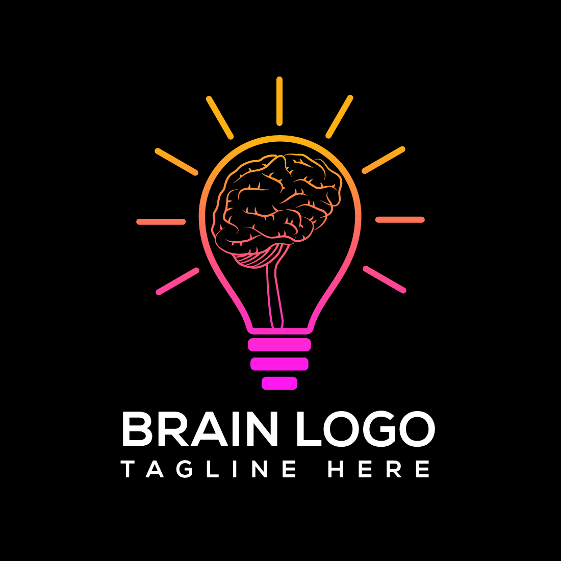 Generate Idea Logo Template with black background.