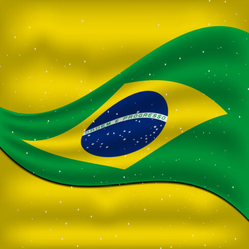 Beautiful image of the flag of Brazil.