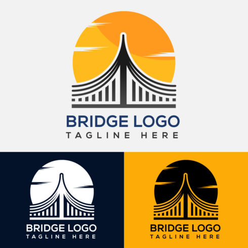 Modern Bridge Vector Logo Design Template main cover.
