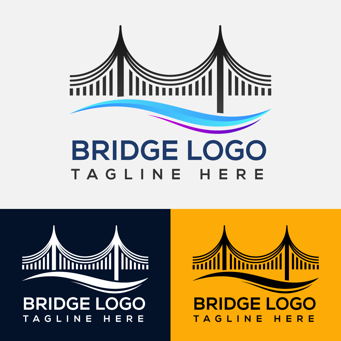 Bridge Vector Logo Template for Construction Business main cover.