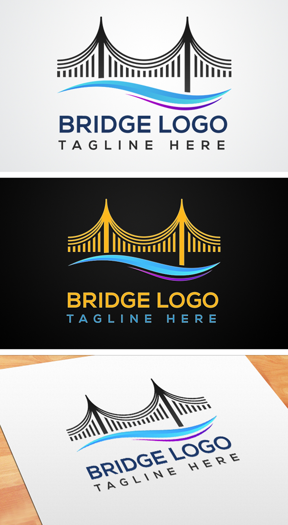 Bridge Vector Logo Template for Construction Business preview.