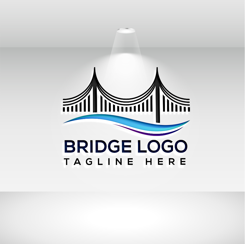 Bridge Vector Logo Template for Construction Business mockup example.