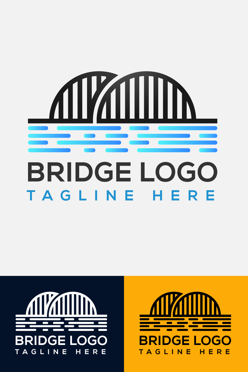 Bridge Logo Template for Company Identity Pinterest image.