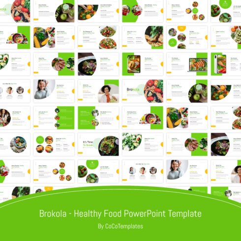 Brokola Healthy Food PowerPoint Template - main image preview.