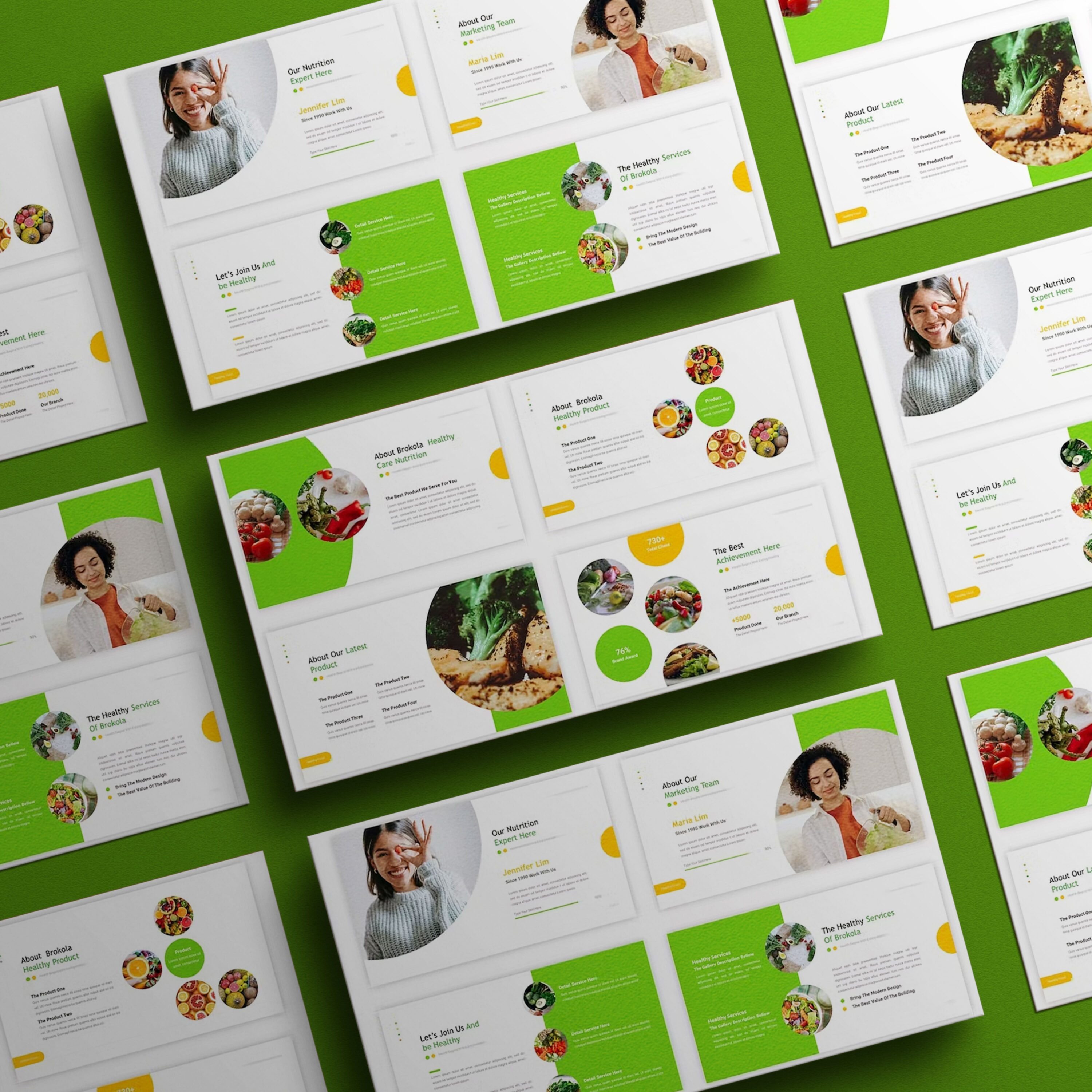 Brokola Healthy Food PowerPoint Template from CocoTemplates.