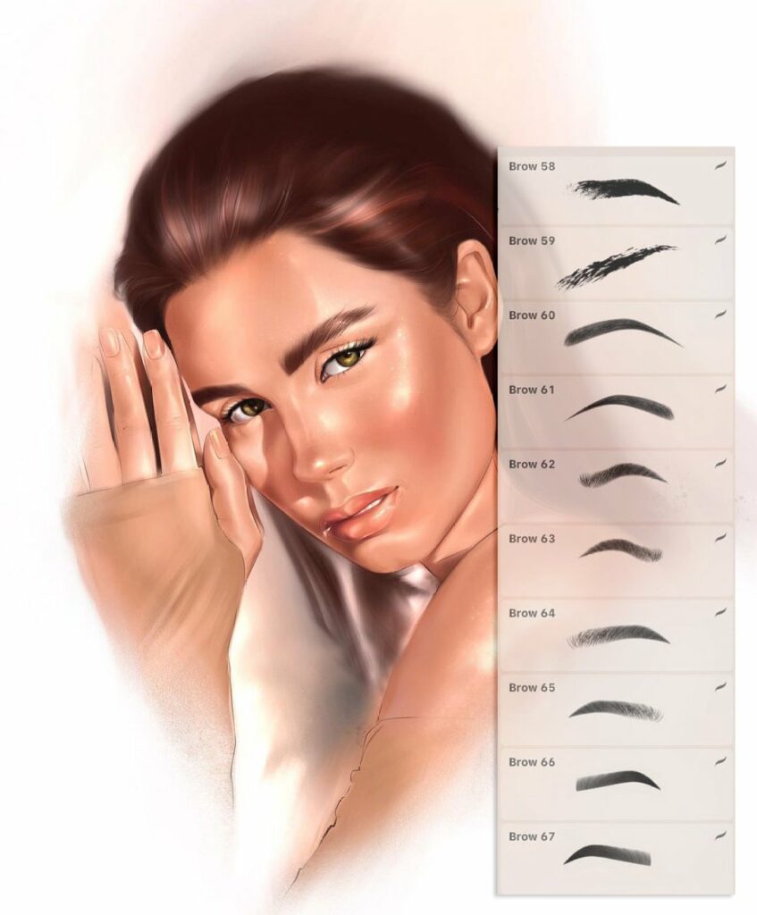 114 Brow Procreate Portrait Brushes MasterBundles