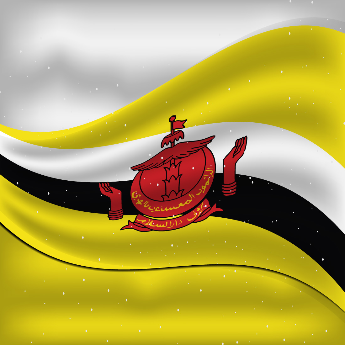 Colorful image of the flag of Brunei.