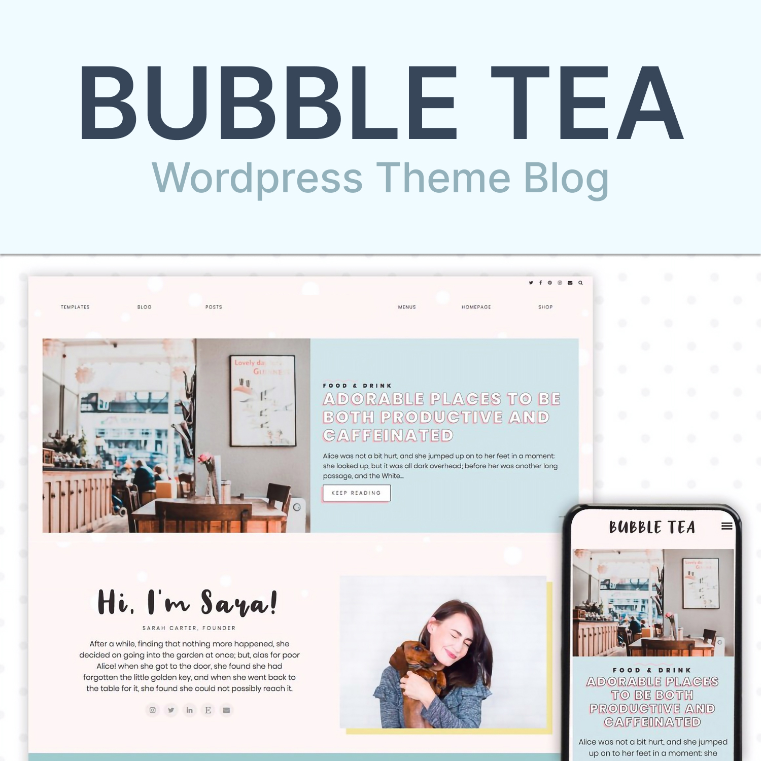Bubble Tea Wordpress Theme Blog.