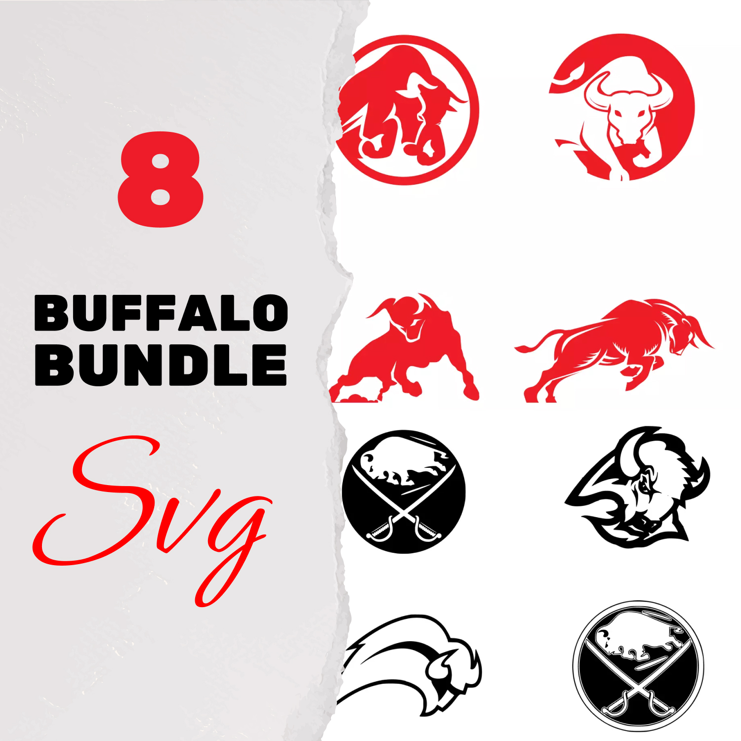 Bunch of buffalo logos on a piece of paper.