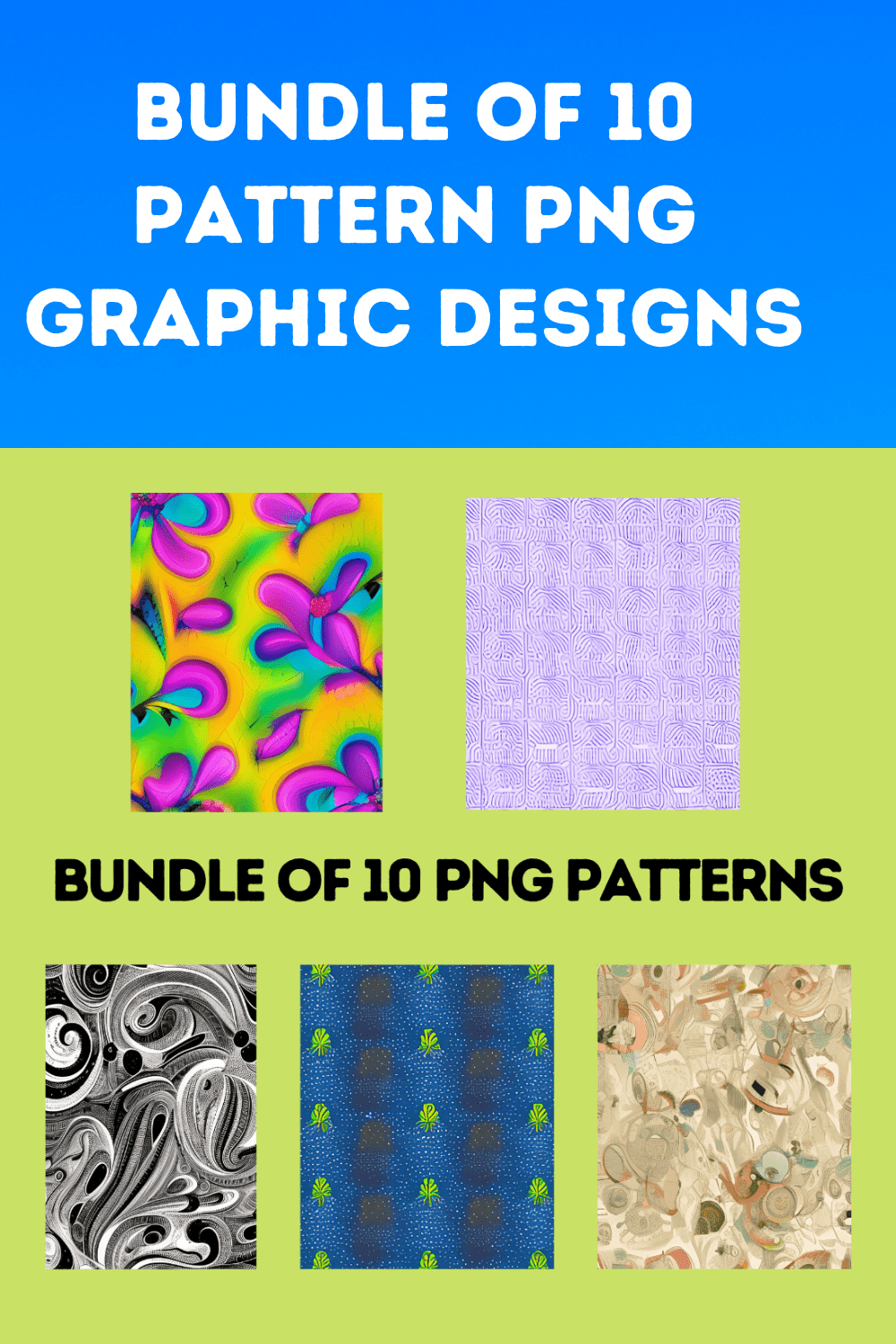Colorful Patterns PNG Design pinterest image.