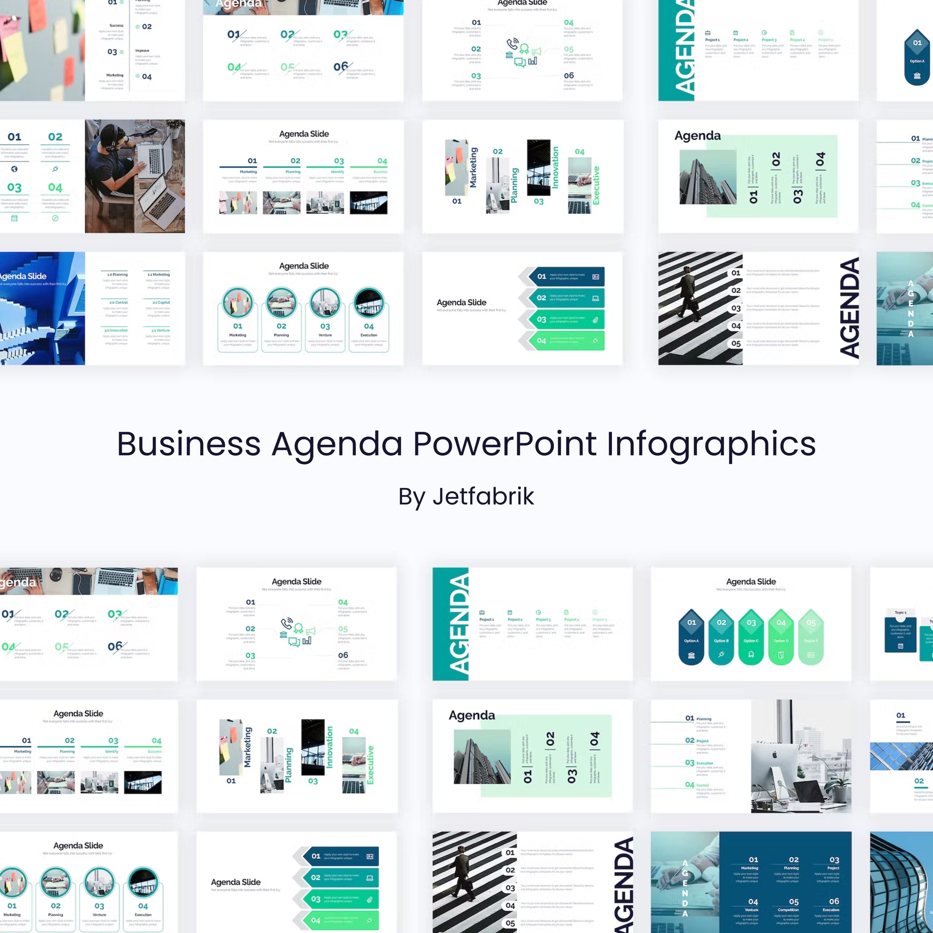 Business Agenda PowerPoint Infographics - main image preview.