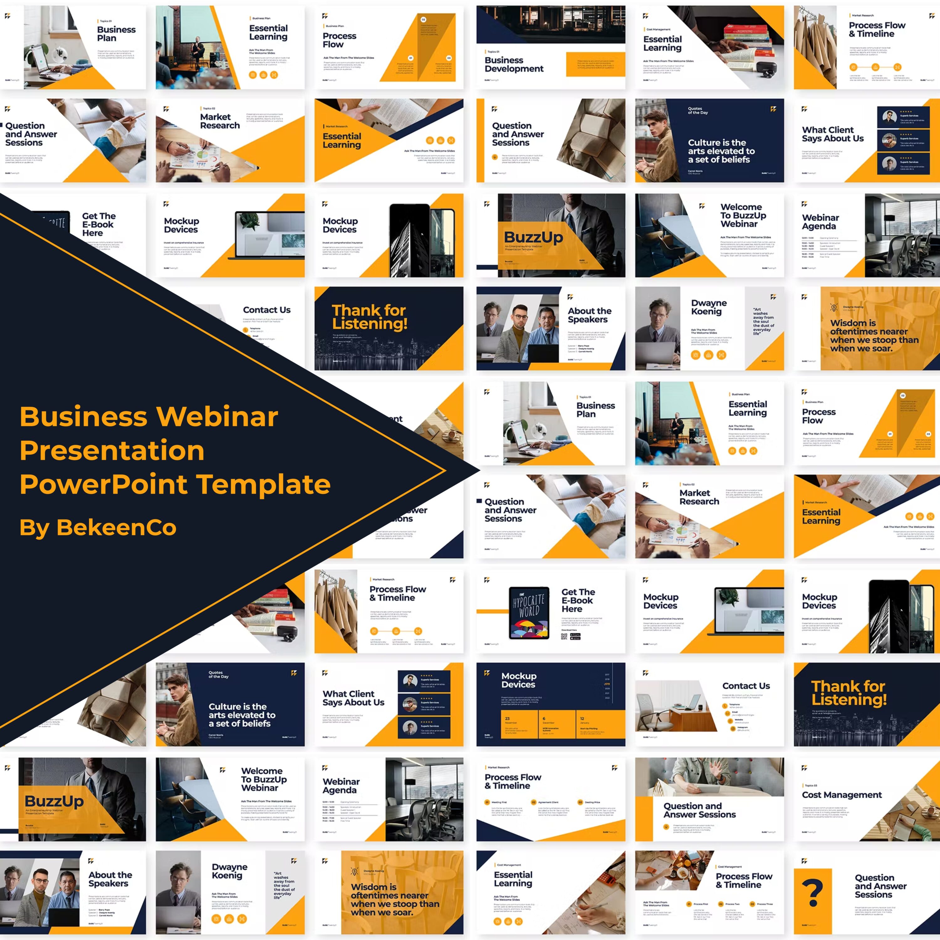 Business Webinar Presentation PowerPoint Template - main image preview.