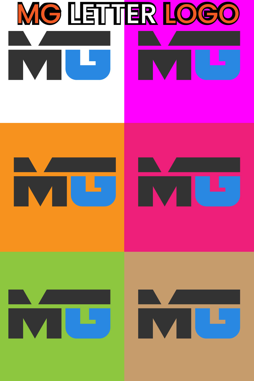 Logo MG Letter Design Template pinterest image.