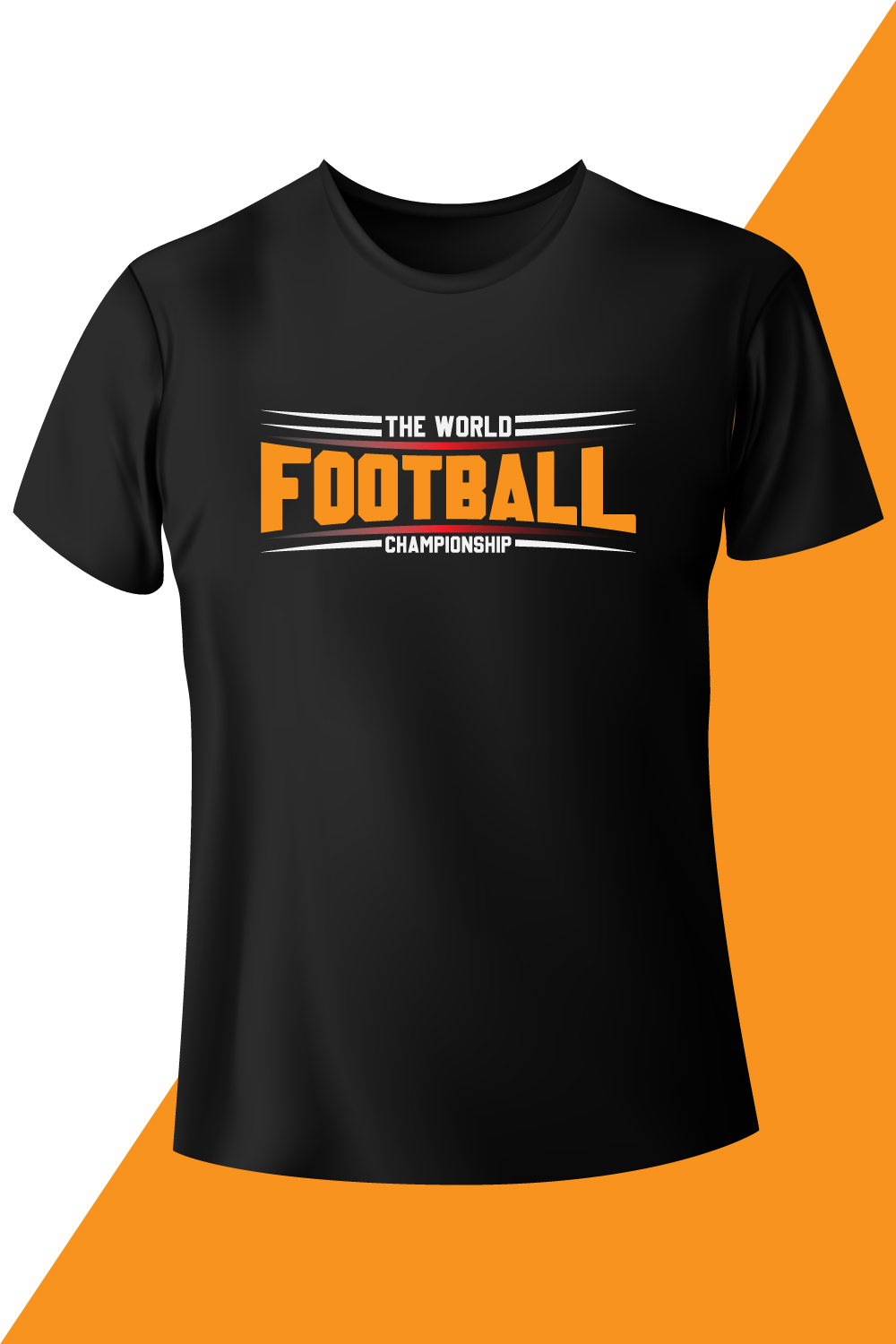 Image of a black t-shirt with irresistible inscription the world football champions.