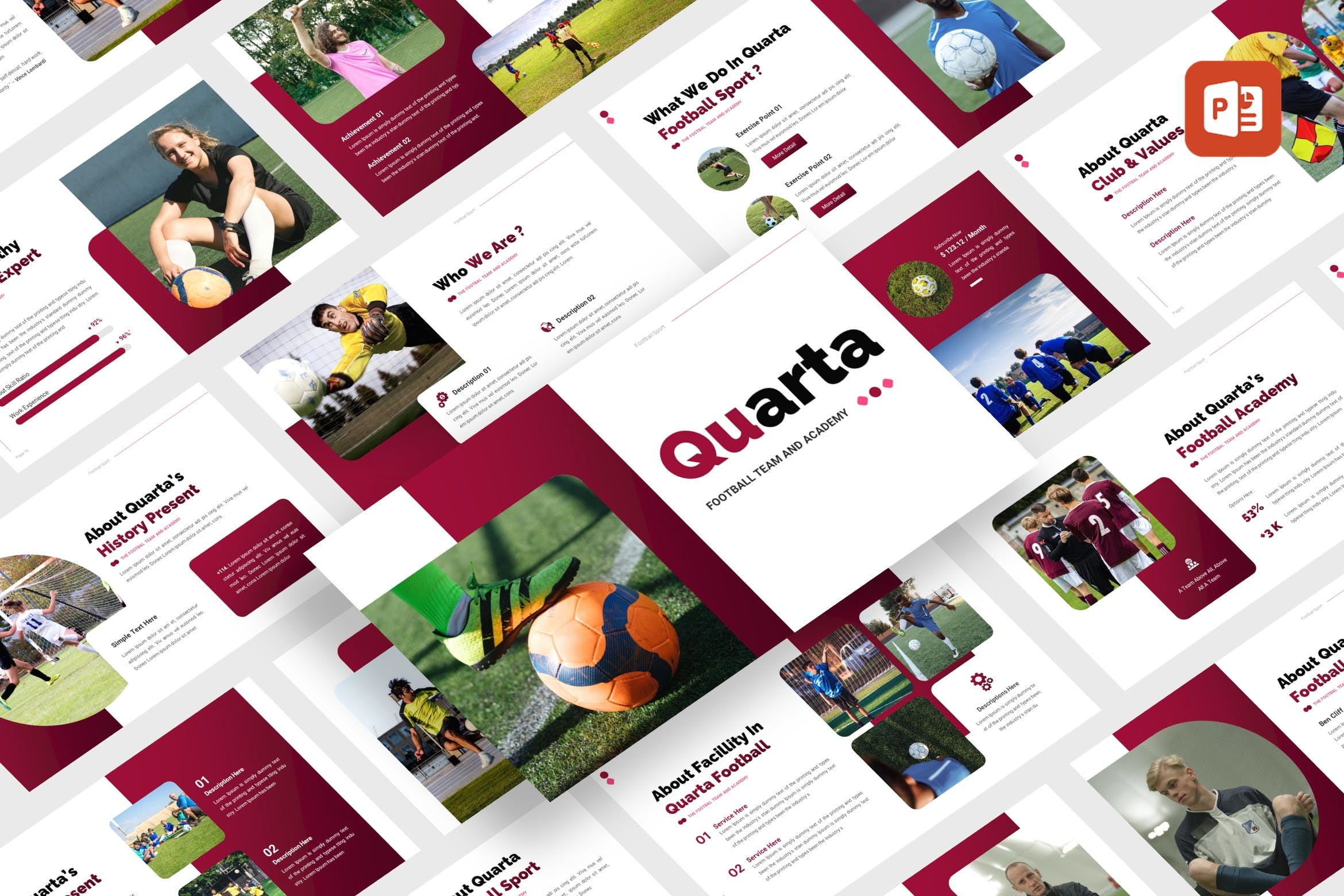Cover image of Quarta - Footbal Sport PowerPoint Template.