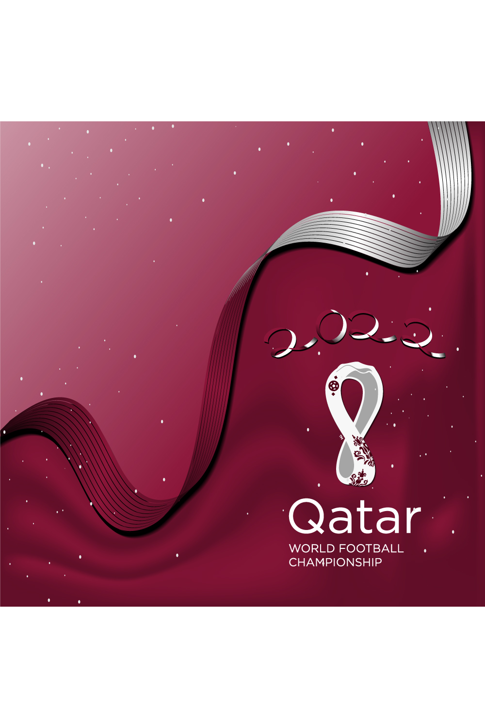 Colorful image with inscription Qatar football world championship.