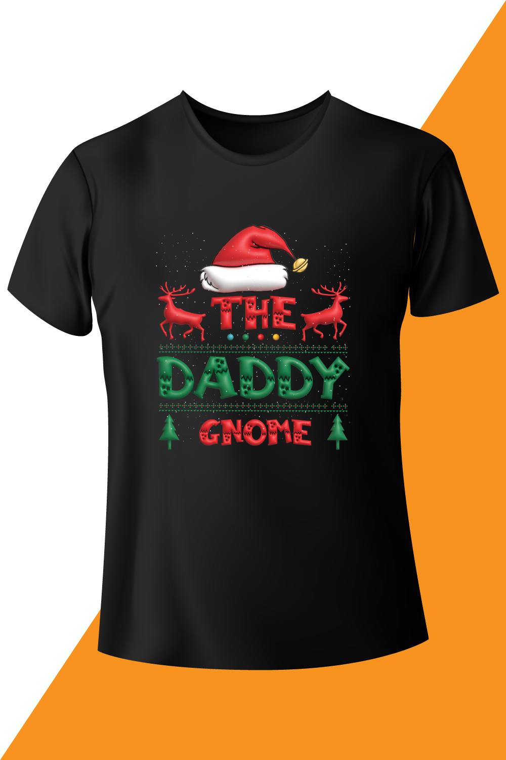 Picture of a black t-shirt with exquisite The daddy gnome slogan.