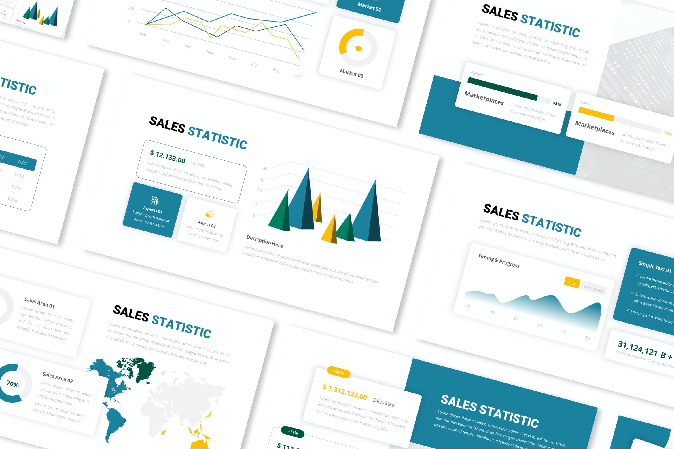 Cover image of Sales Statistic Powerpoint Presentation Template.