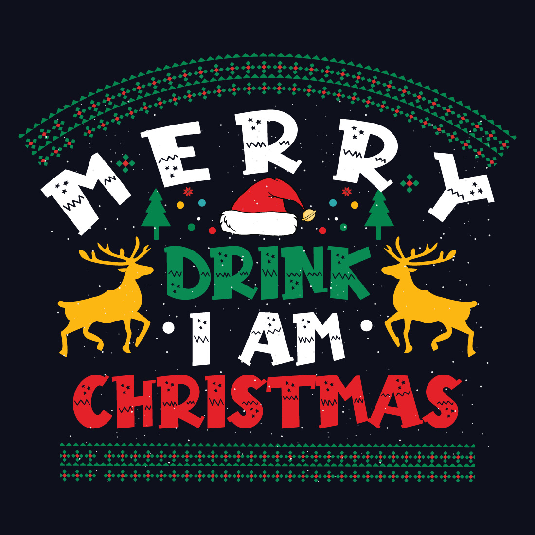 Image with amazing caption merry drink i am christmas.