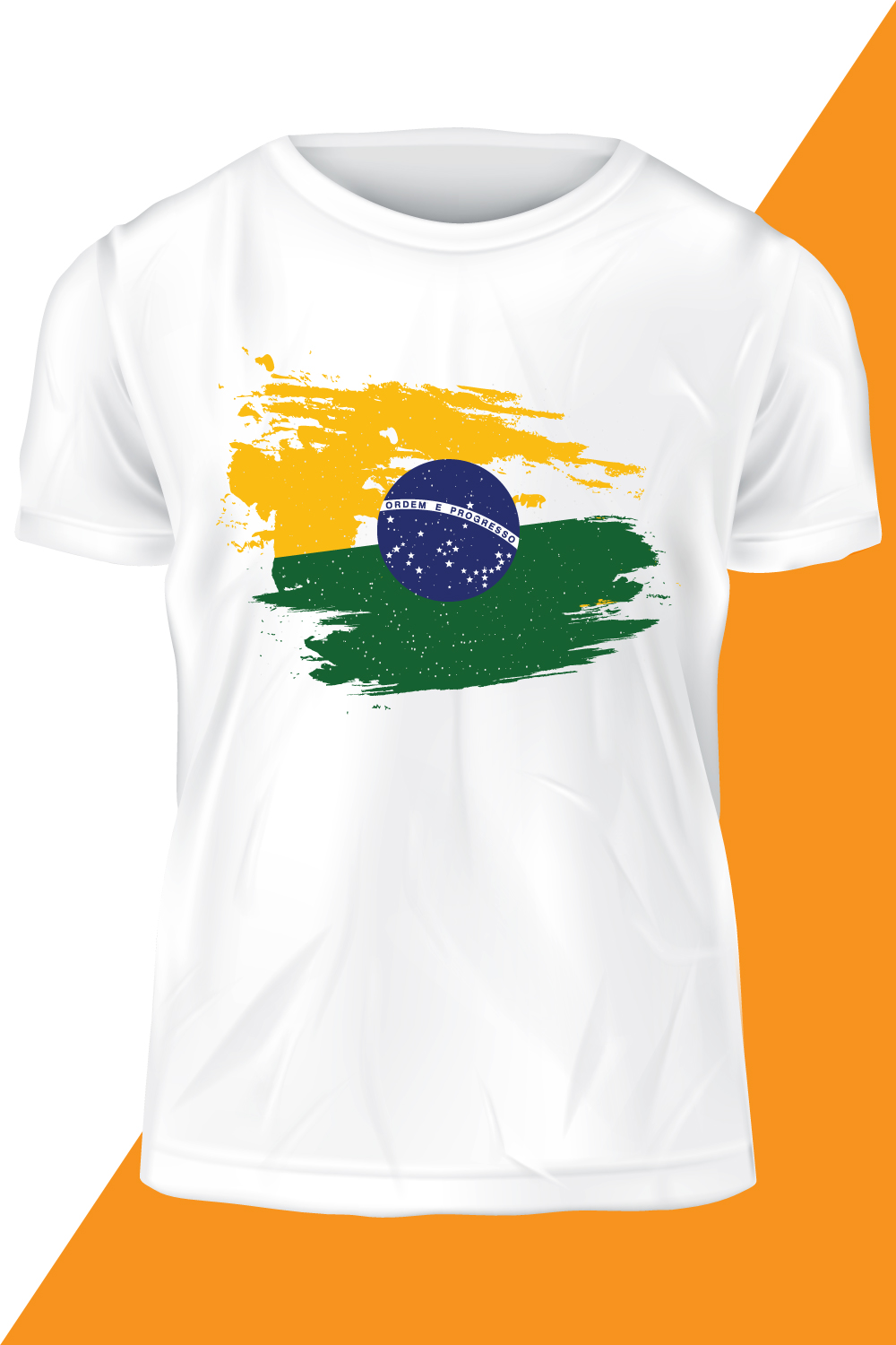 Professional T-shirt Brazil Flag Vector Template Design pinterest image.