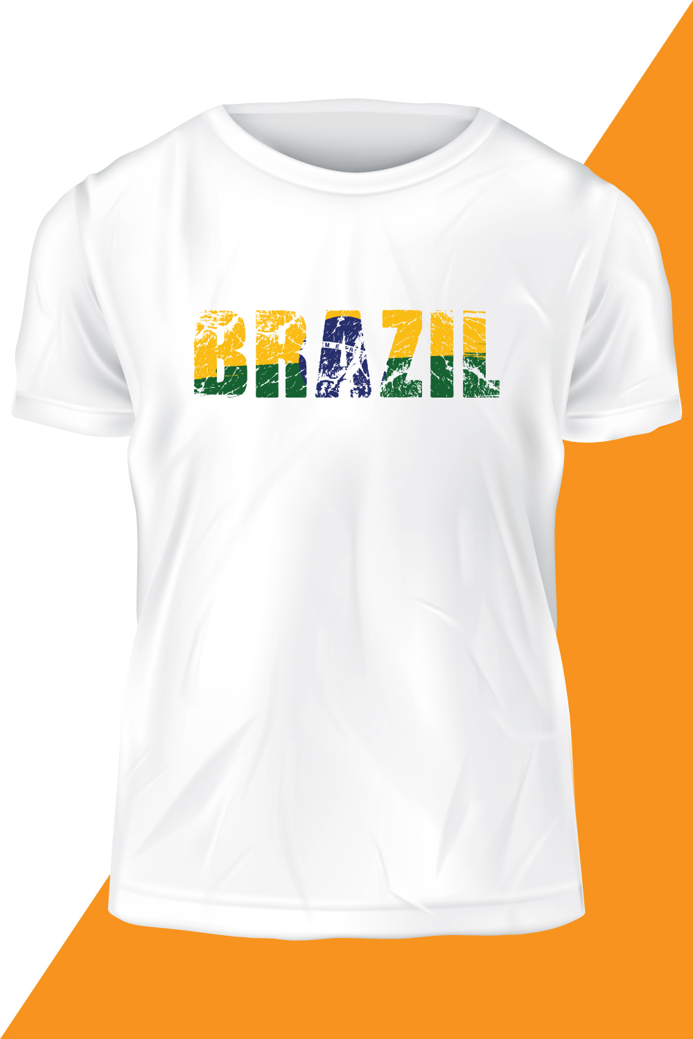 Brazil Flag T-shirt Vector Template Design pinterest image.