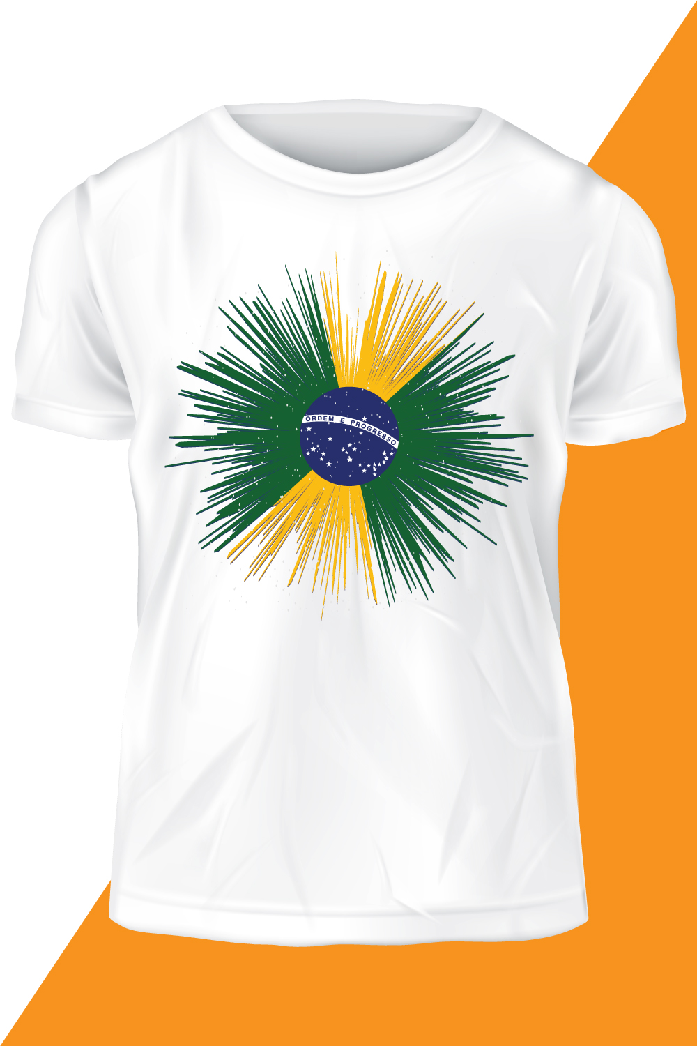 Stylish Brazil Flag T-shirt Vector Design pinterest image.