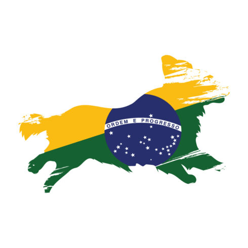 Brazil Flag Style T-shirt Vector Template cover image.
