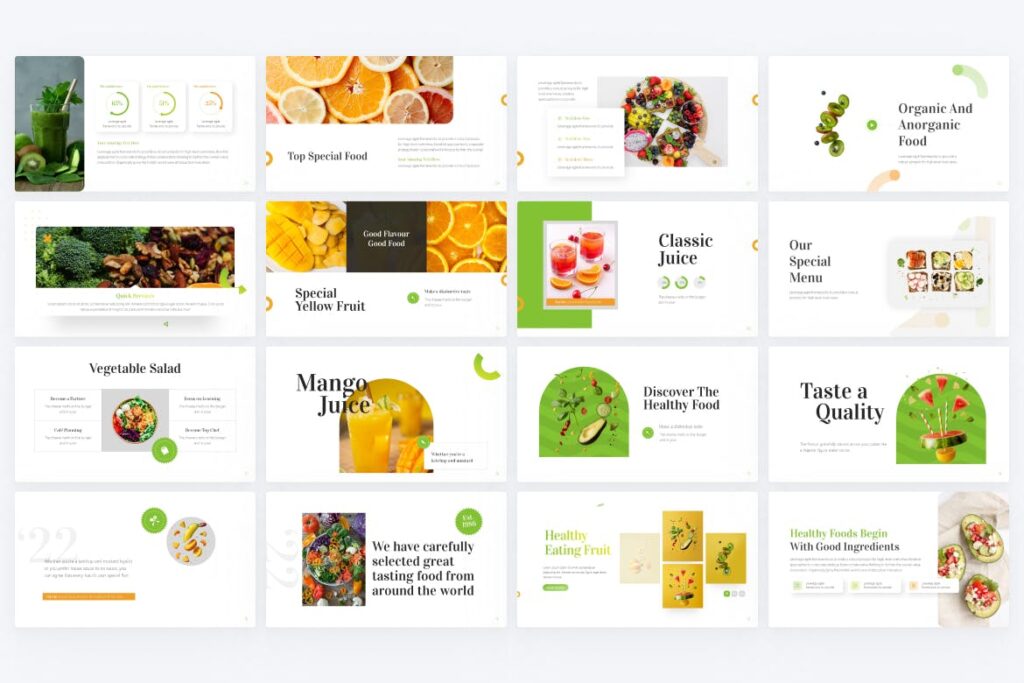 Healthy Food PowerPoint Template – MasterBundles